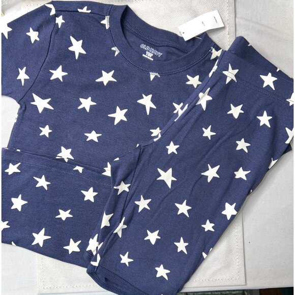 New Old Navy 2-pc Blue Star-Print Outfit Pajamas For Kids Large - Picture 1 of 2